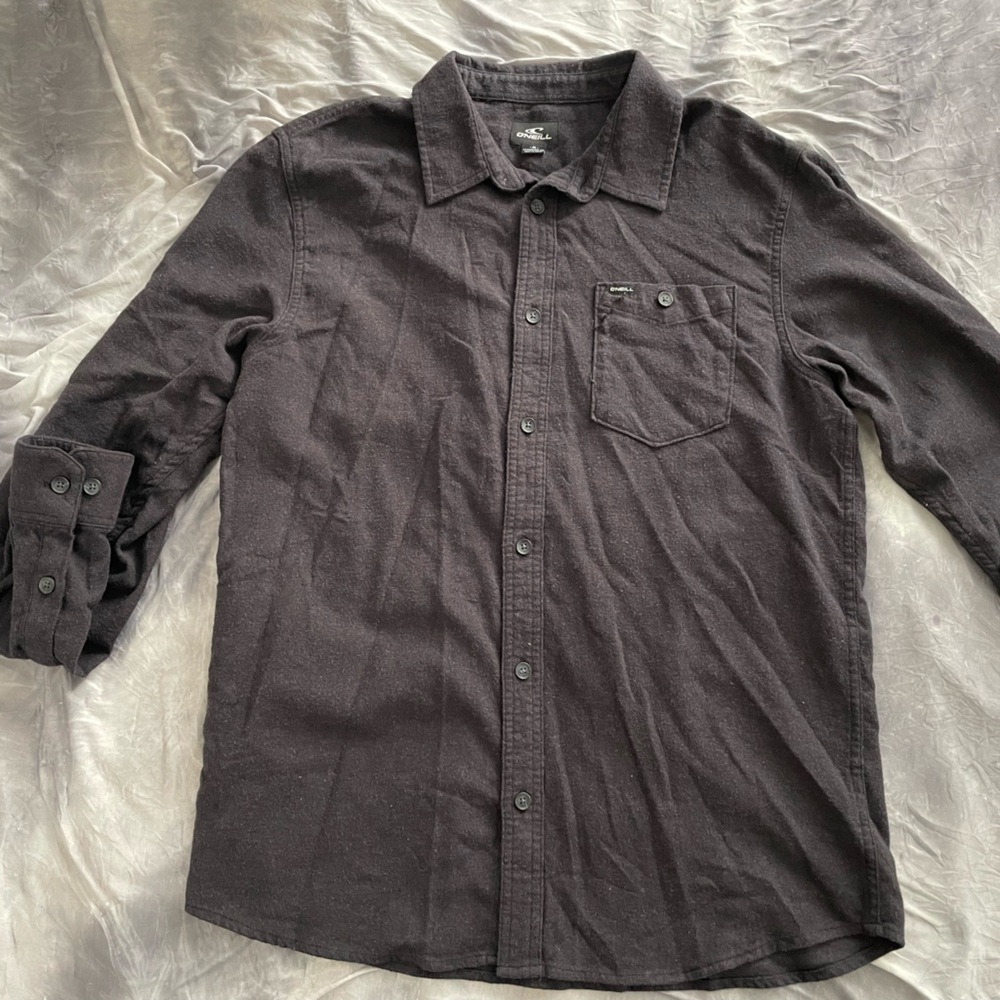 O'Neill Redmond Solid Stretch Flannel Shirt Black